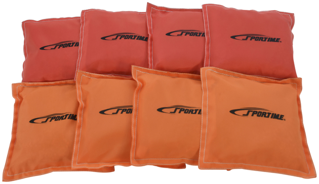 1598665 6 In. Nylon Bean Bags, Orange & Red