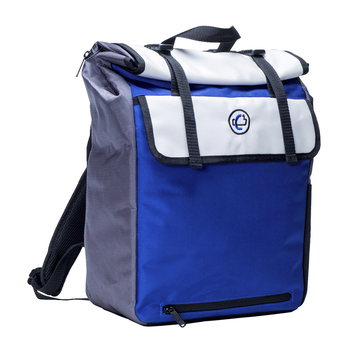 2004449 6 X 12.4 X 16.25 In. Rolltop Backpack, Blue With White Trim