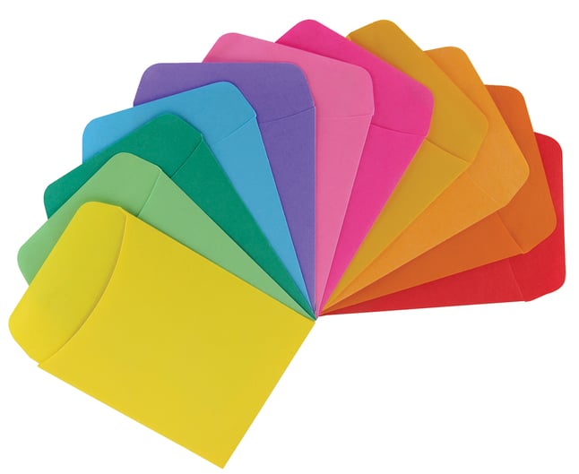 2002883 3 X 5 In. Library Pockets, Assorted Primary Color - Set Of 30