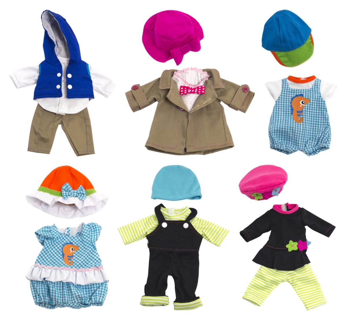 2006301 12.63 In. Newborn Doll All-season Fashion Clothing - Set Of 6