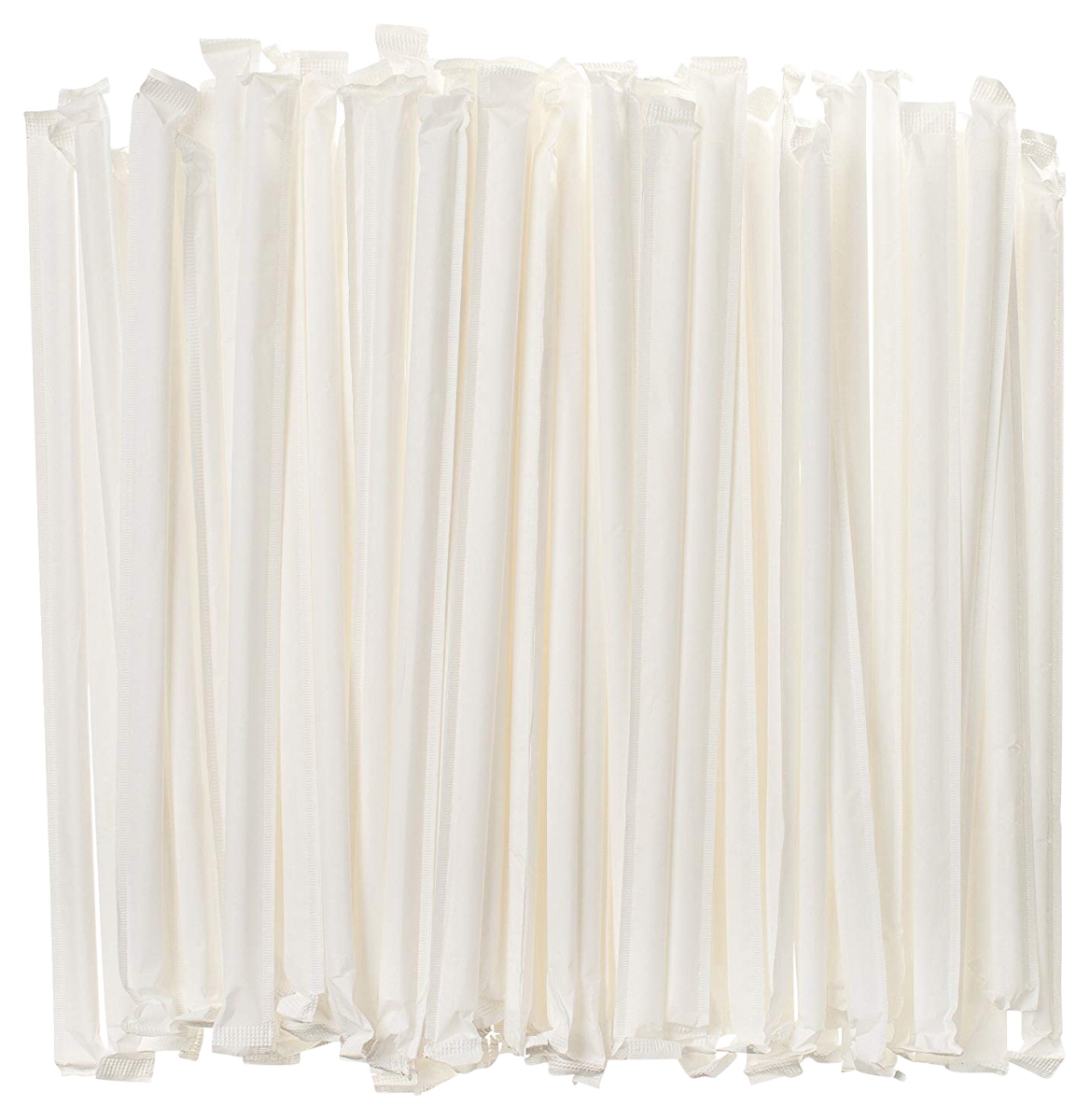 2013722 10.25 In. Wrapped Paper Straws, White - Pack Of 300