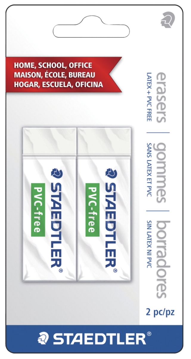 Staedtler 2004275 2.5 X 1 X 0.5 In. Pvc-free Erasers, White - Pack Of 2