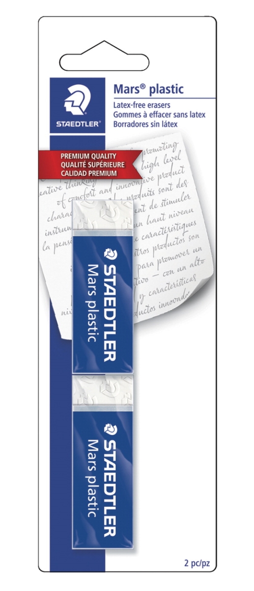 Staedtler 2004276 Mars Plastic Erasers, White - Pack Of 2