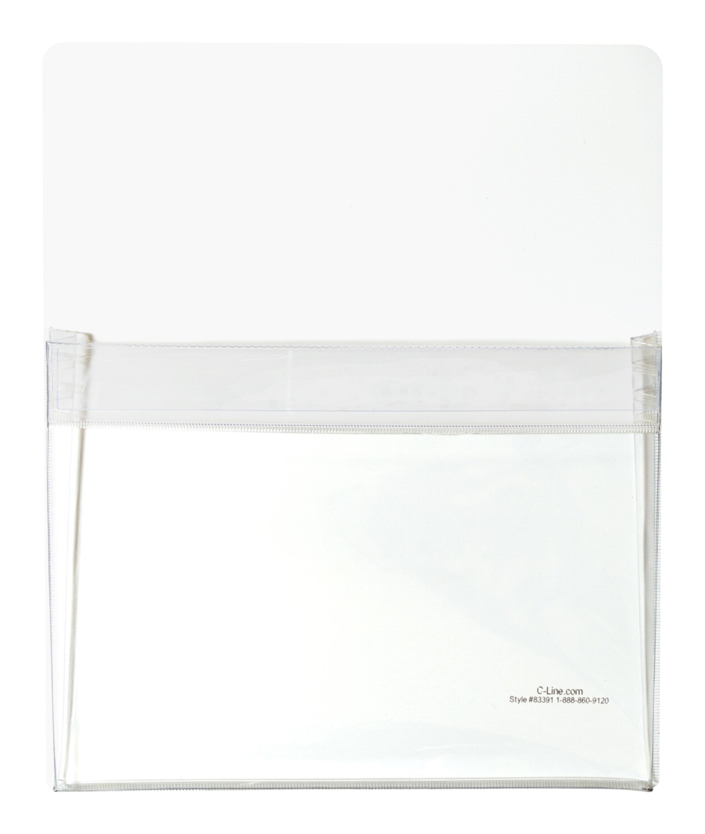 C-line 2006662 8.5 X 11 In. Vinyl Magnetic Document Pouch, Clear & White