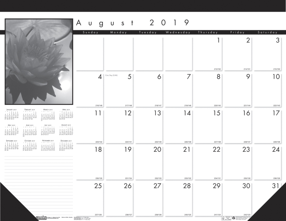 2002631 22 X 17 In. 2019 To 2020 Designer Academic Recycled Desk Pad Calendar