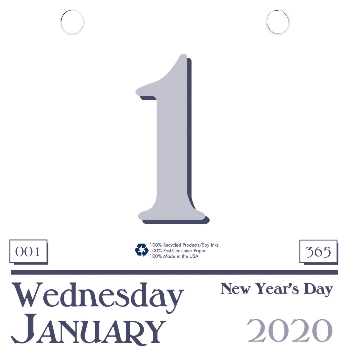 2002809 6 X 6 In. Recycled Today Daily Wall Calendar Refill - 2020