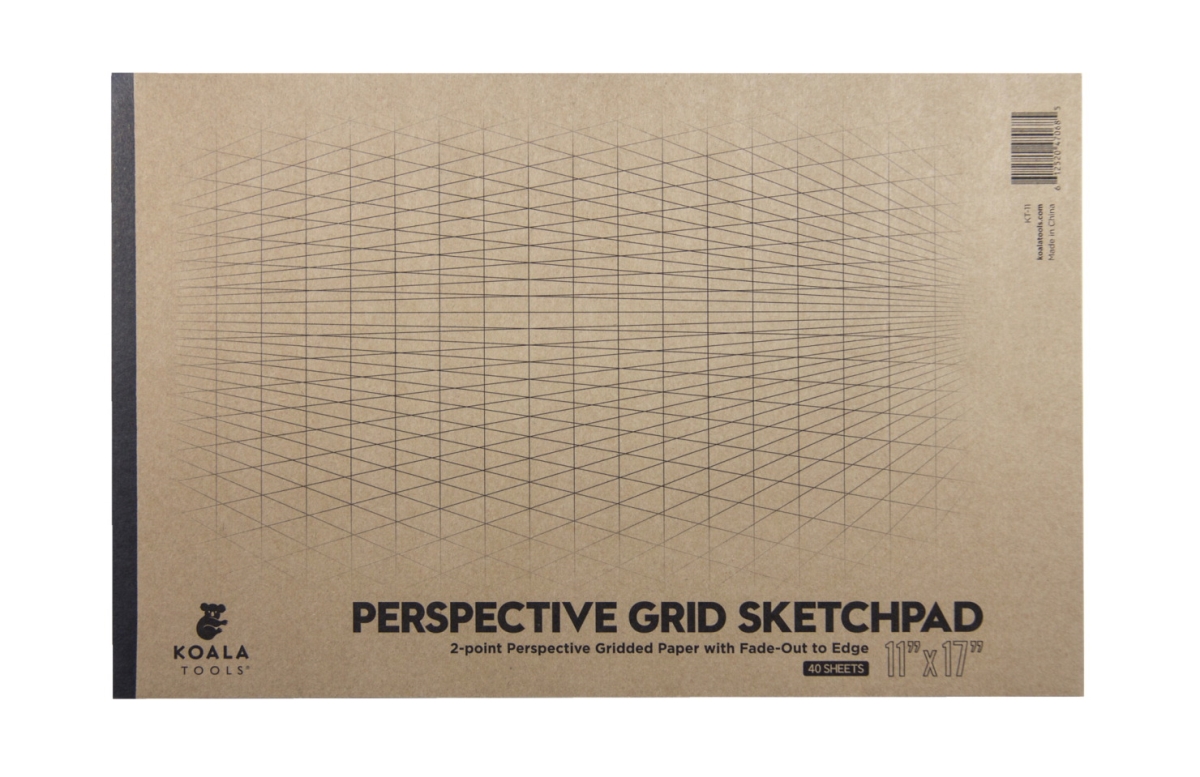 2005953 11 X 17 In. 2-point Perspective Grid Sketch Pad - Pack Of 25