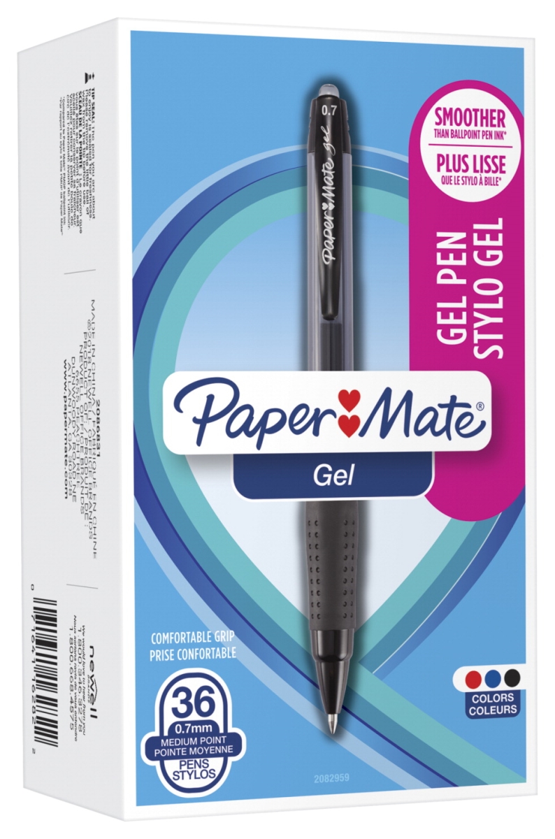 2013717 0.7 Mm Point Retractable Gel Pens, 3 Assorted Inks - Pack Of 36