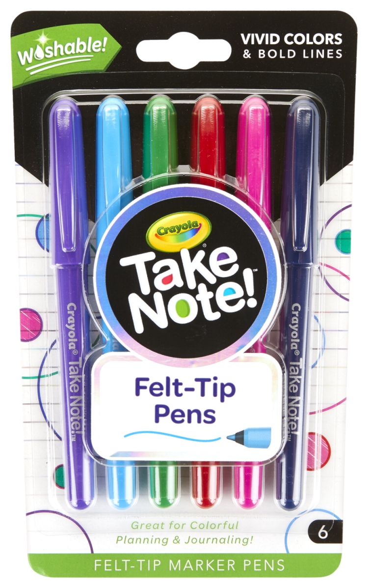 Crayola 2009371 Take Note Assorted Washable Marker Pens - Set Of 6