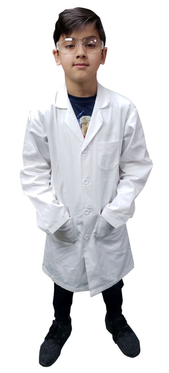 2015050 Kids Lab Coat, White - Size 8 To 10