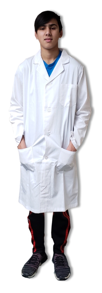 2015049 Kids Lab Coat, White - Size 16 To 18