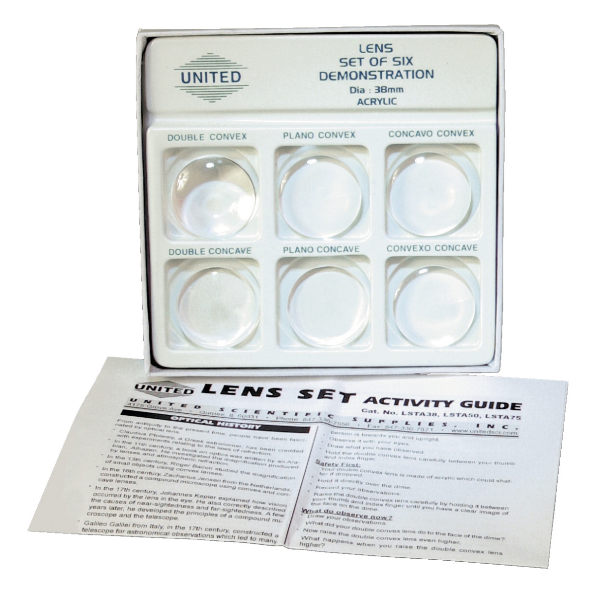 525799 38 Mm Dia. Acrylic Demonstration Lenses - Set Of 6