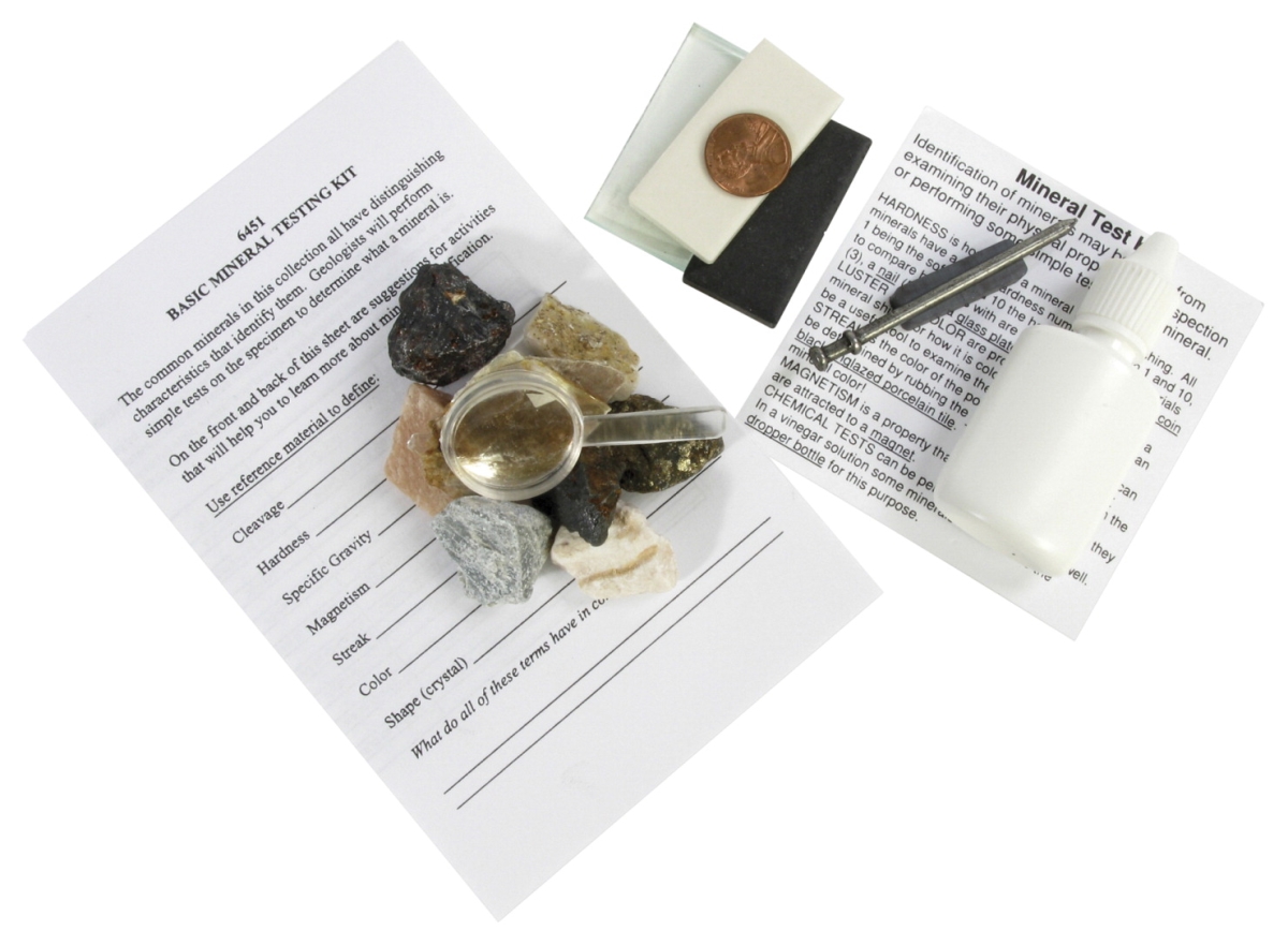 090307 Scott Resources Mineral Test Kit With 9 Minerals - 8 Accessories