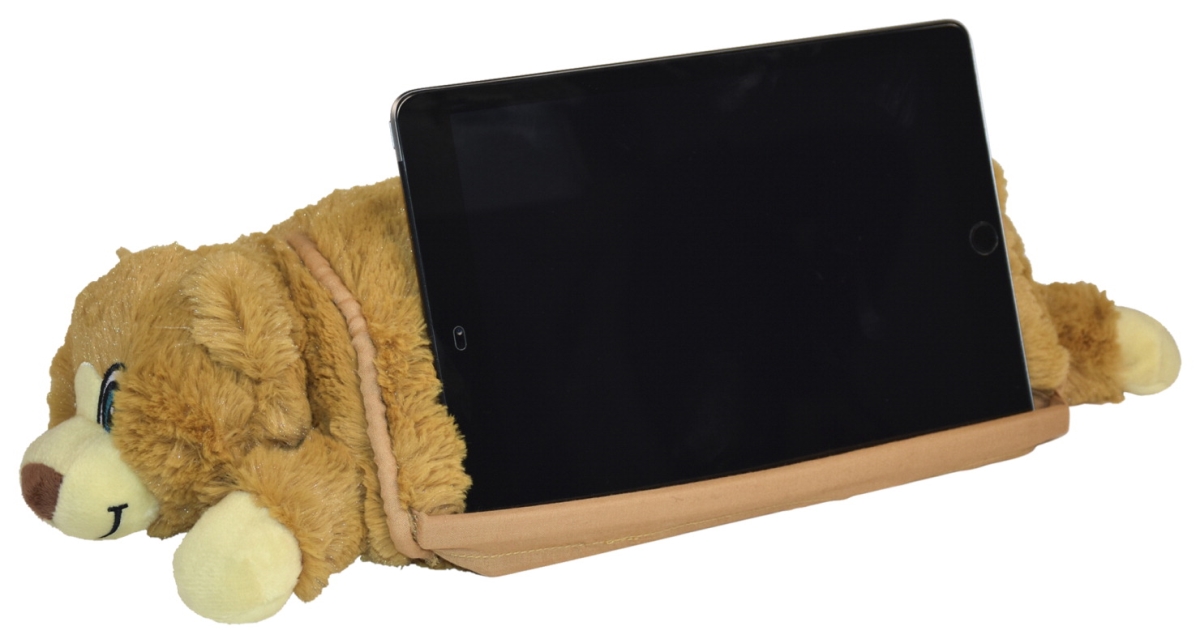 2005619 2 Lbs Weighted Bear Tablet Pillow, Brown