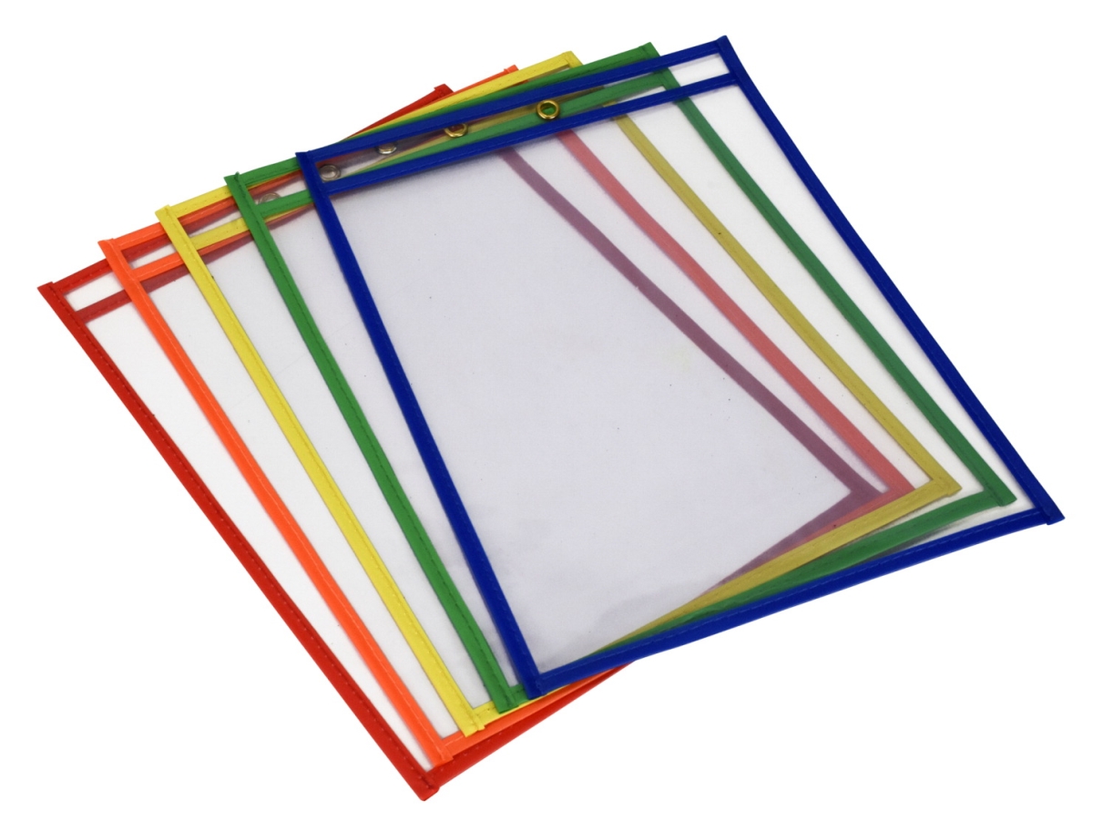 2007031 10.5 X 13 In. Reusable Dry Erase Pockets, Assorted Color - Set Of 25