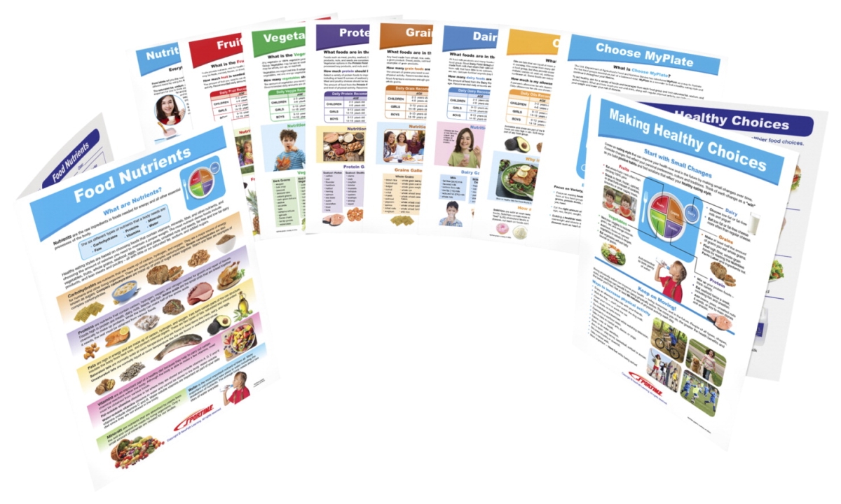 2013489 My Plate Food & Nutrition Visual Learning Guides Collection - Set Of 10 - Grade 5-9