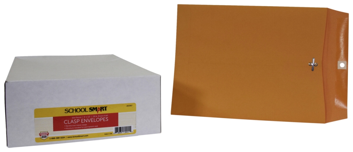 2013917 9 X 12 In. Kraft Envelope With Clasp, Kraft Brown - Pack Of 100