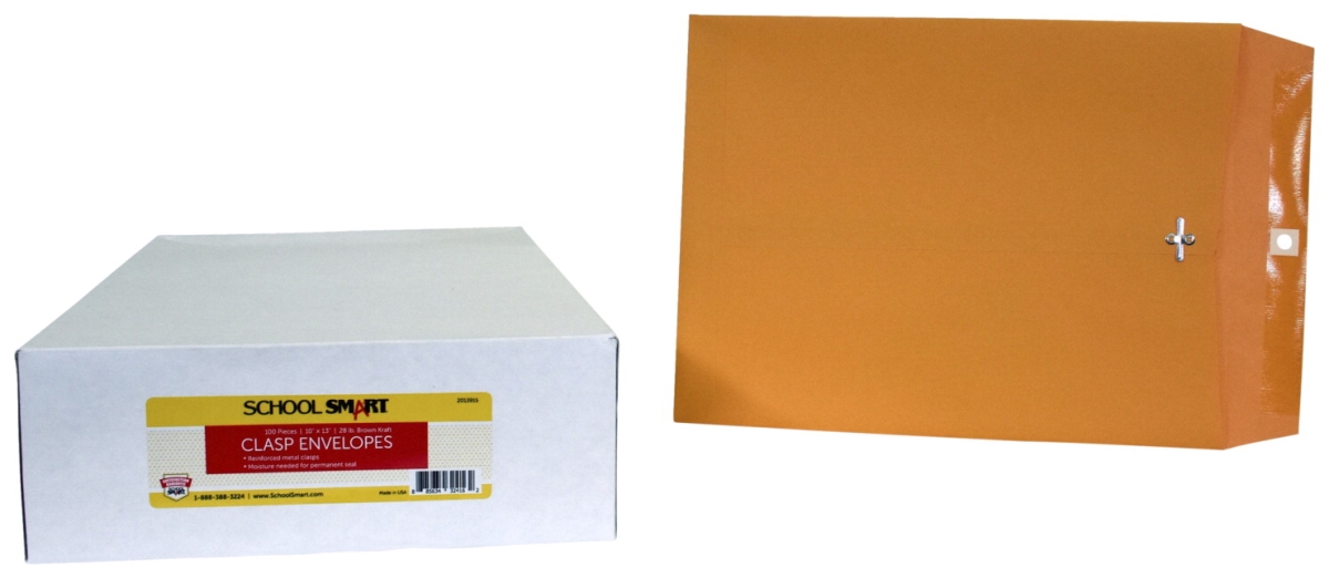 2013915 10 X 13 In. Kraft Envelope With Clasp, Kraft Brown - Pack Of 100