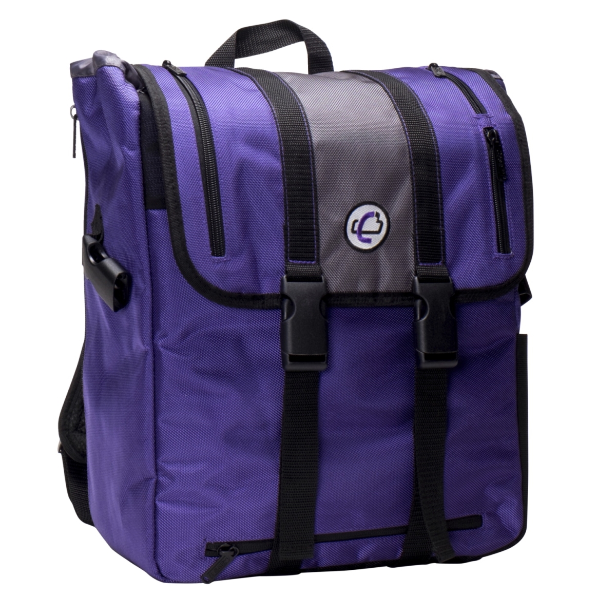 2004446 6 X 13 X 15 In. Backpack With Binder Holder, Purple With Grey Trim