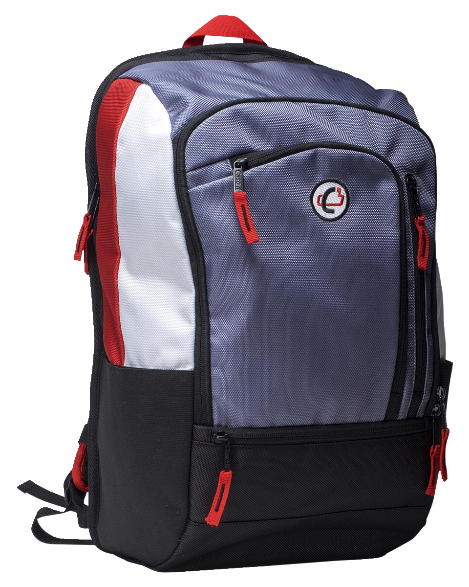 2004448 5.25 X 13 X 19.75 In. Zip Pack Backpack, Gray With Red Trim