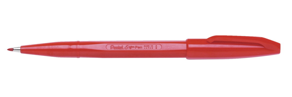 1593543 Arts Sign Fiber-tipped Pen, Red Ink - Pack Of 12