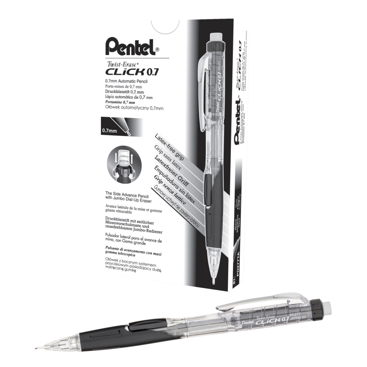 2003556 0.7 Mm Twist-erase Click Mechanical Pencil, Black Grip - Pack Of 12