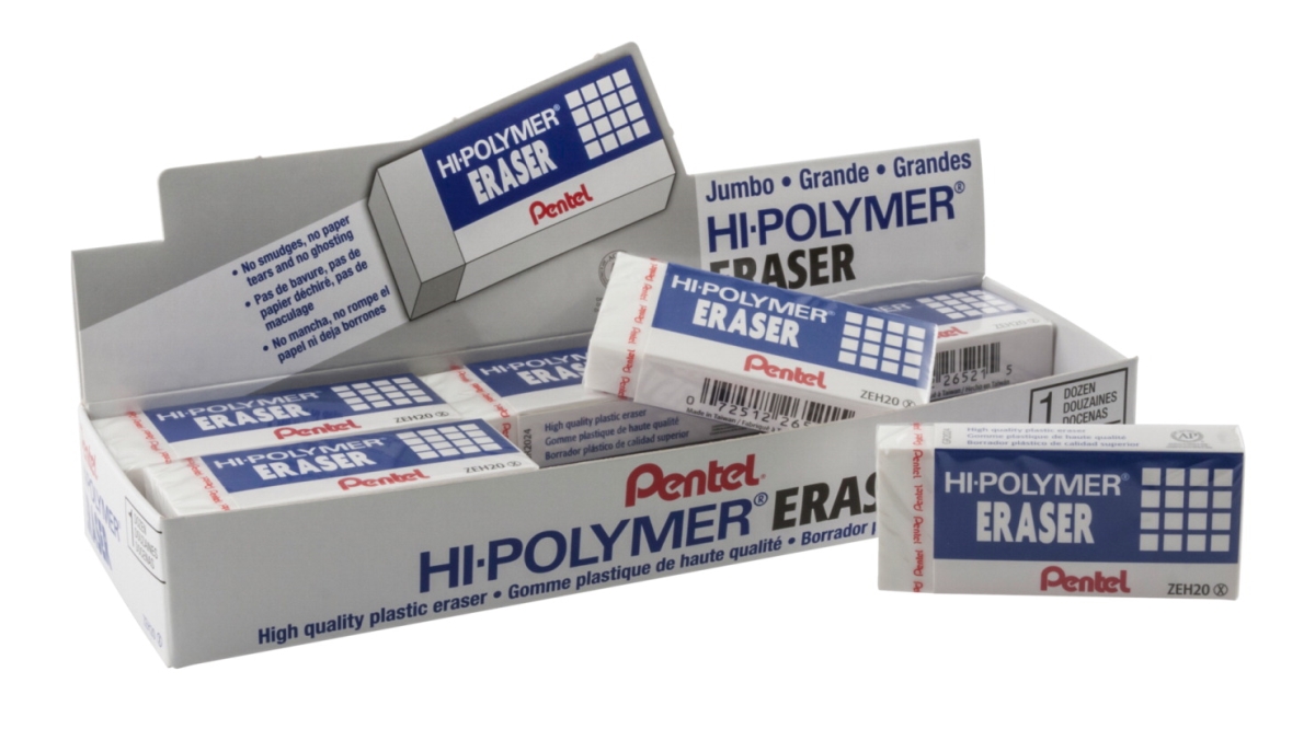 2003564 Hi-polymer Block Eraser, White - Jumbo - Pack Of 12