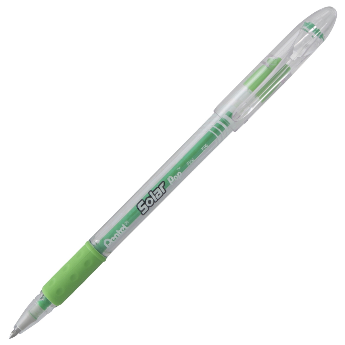 2003631 0.6 Mm Fine Line Solar Pop Neon Gel Pen, Lime Green Ink - Pack Of 12