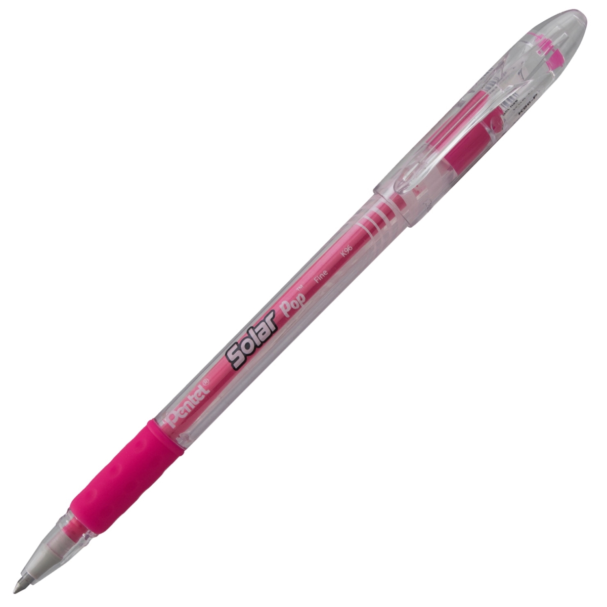 2003634 0.6 Mm Fine Line Solar Pop Neon Gel Pen, Pink Ink - Pack Of 12