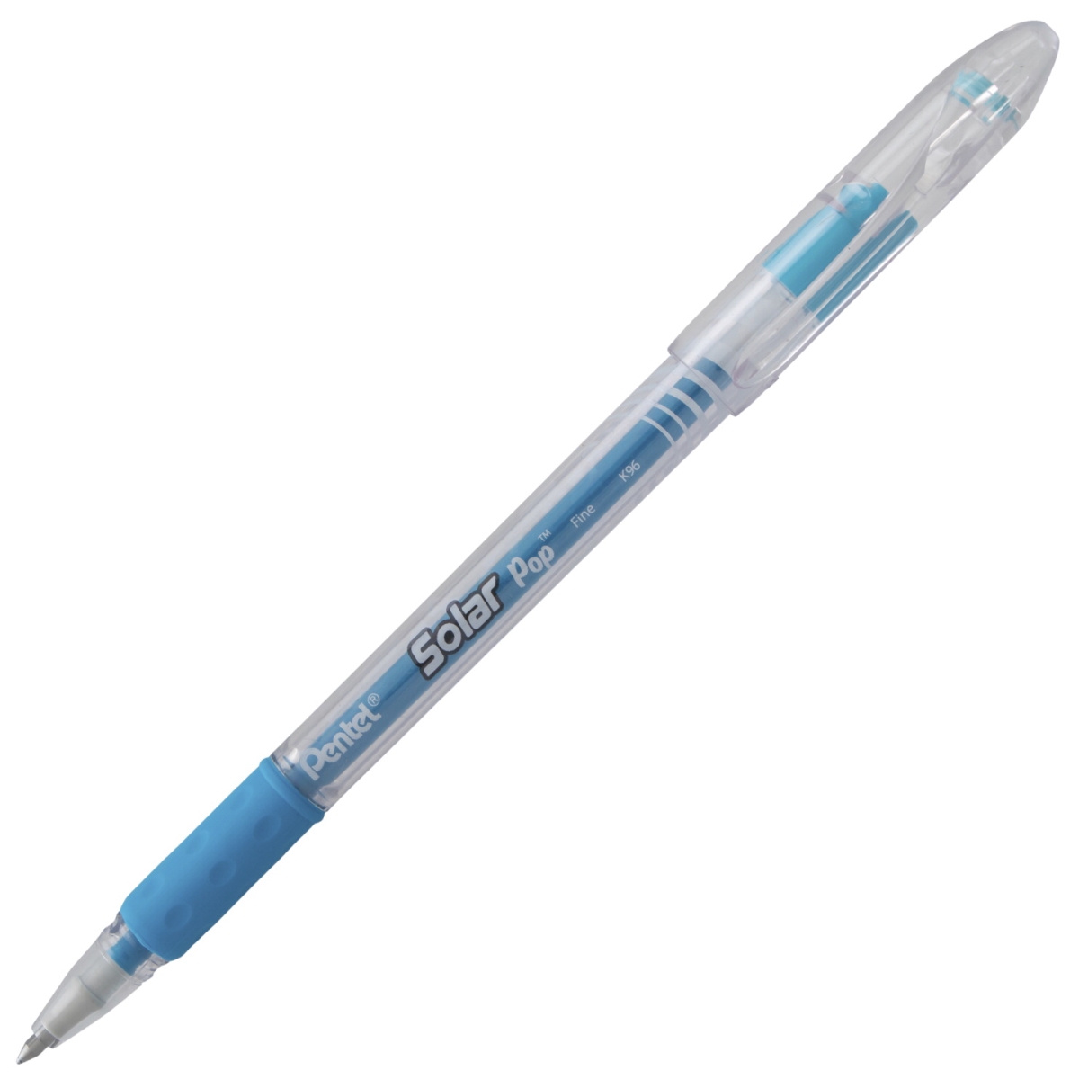 2003636 0.6 Mm Fine Line Solar Pop Neon Gel Pen, Sky Blue Ink - Pack Of 12