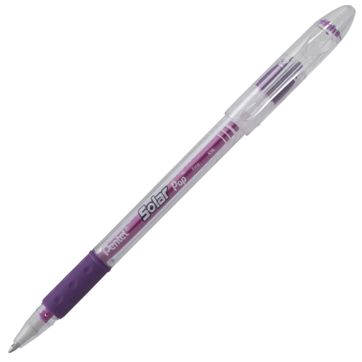 2003637 0.6 Mm Fine Line Solar Pop Neon Gel Pen, Violet Ink - Pack Of 12