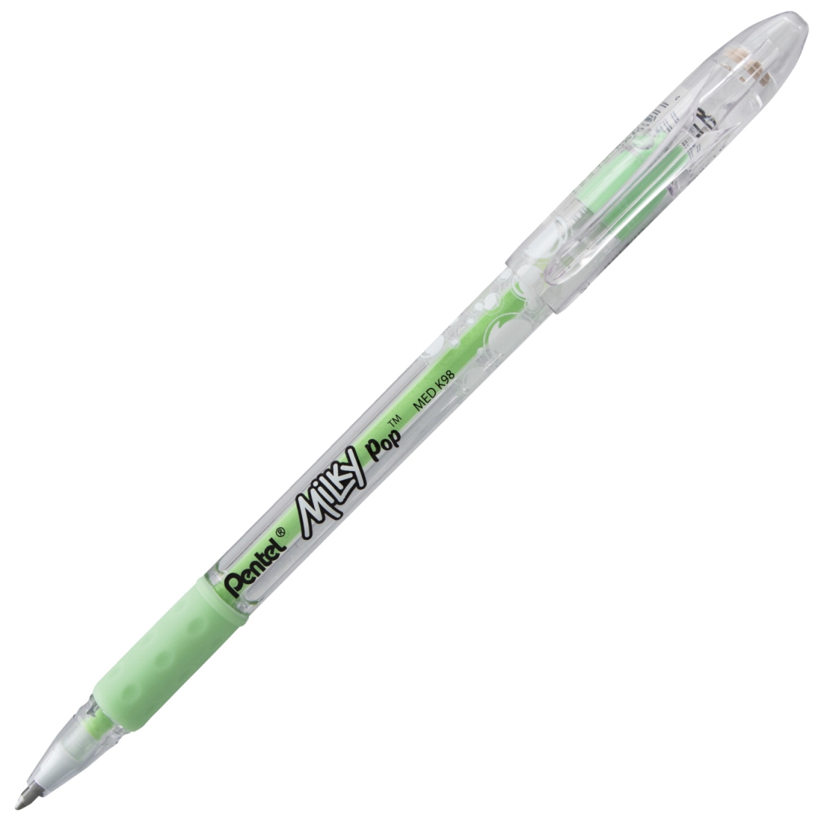 2003641 0.8 Mm Medium Line Milky Pop Pastel Gel Pen, Mint Green Ink - Pack Of 12