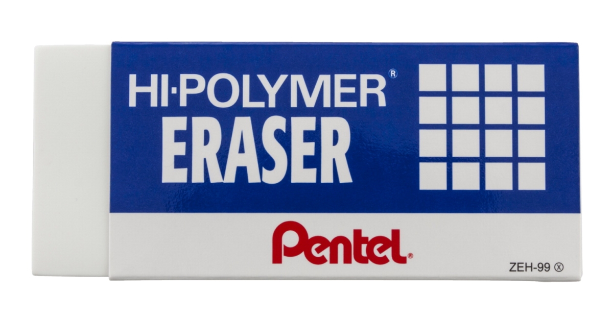 2003557 Hi-polymer Block Eraser, White - Extra Large - Pack Of 8
