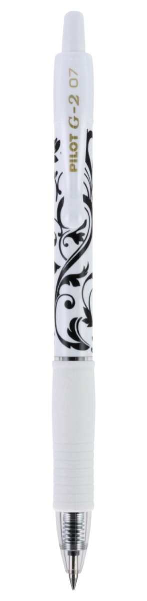 2003950 G2 Fashion Collection Pen, White Barrel & Black Ink & Accents - Pack Of 12