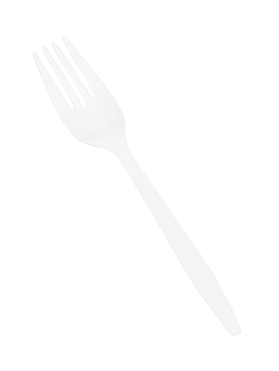 2003429 Medium Weight Plastic Fork, White - Case Of 1000