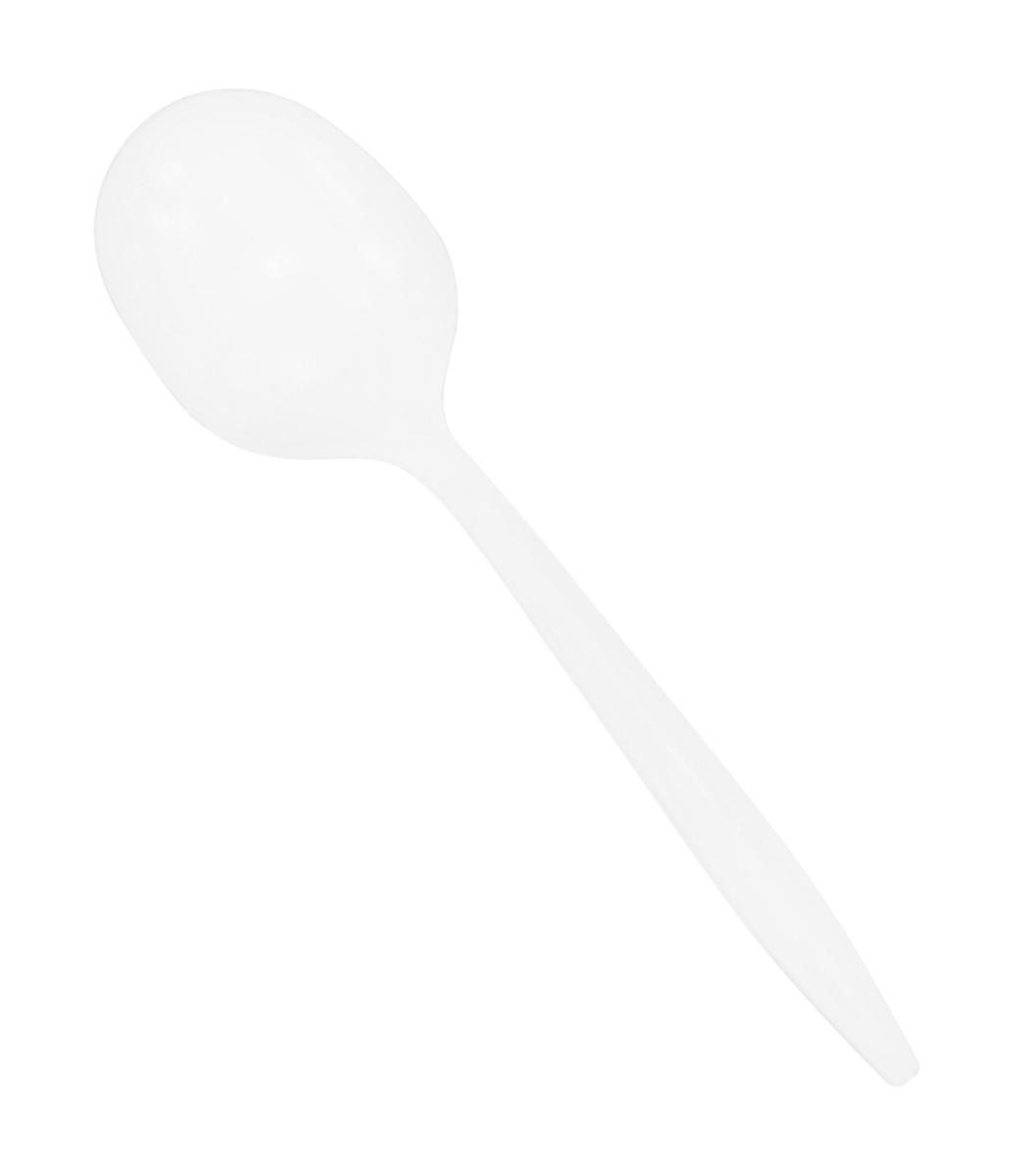2003427 Medium Weight Plastic Soup Spoon, White - Case Of 1000