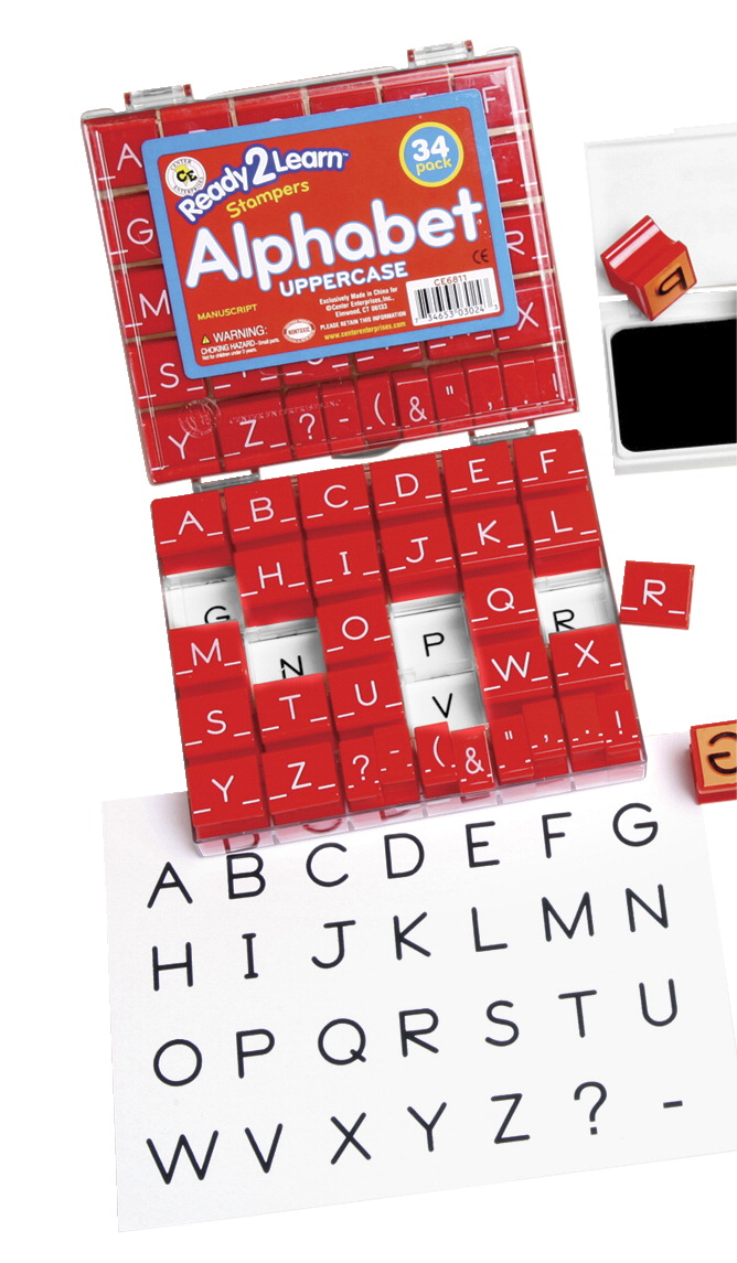 2003471 1.5 In. Manuscript Uppercase Alphabet Stamps - Set Of 34