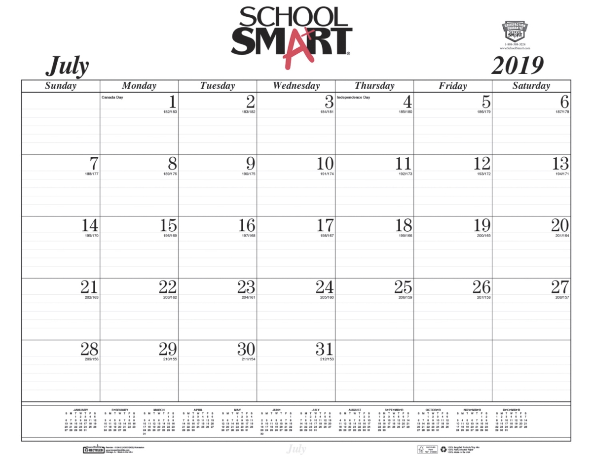 2002624 14-month Desk Pad Calendar Refill Sheets - July 2019 To August 2020