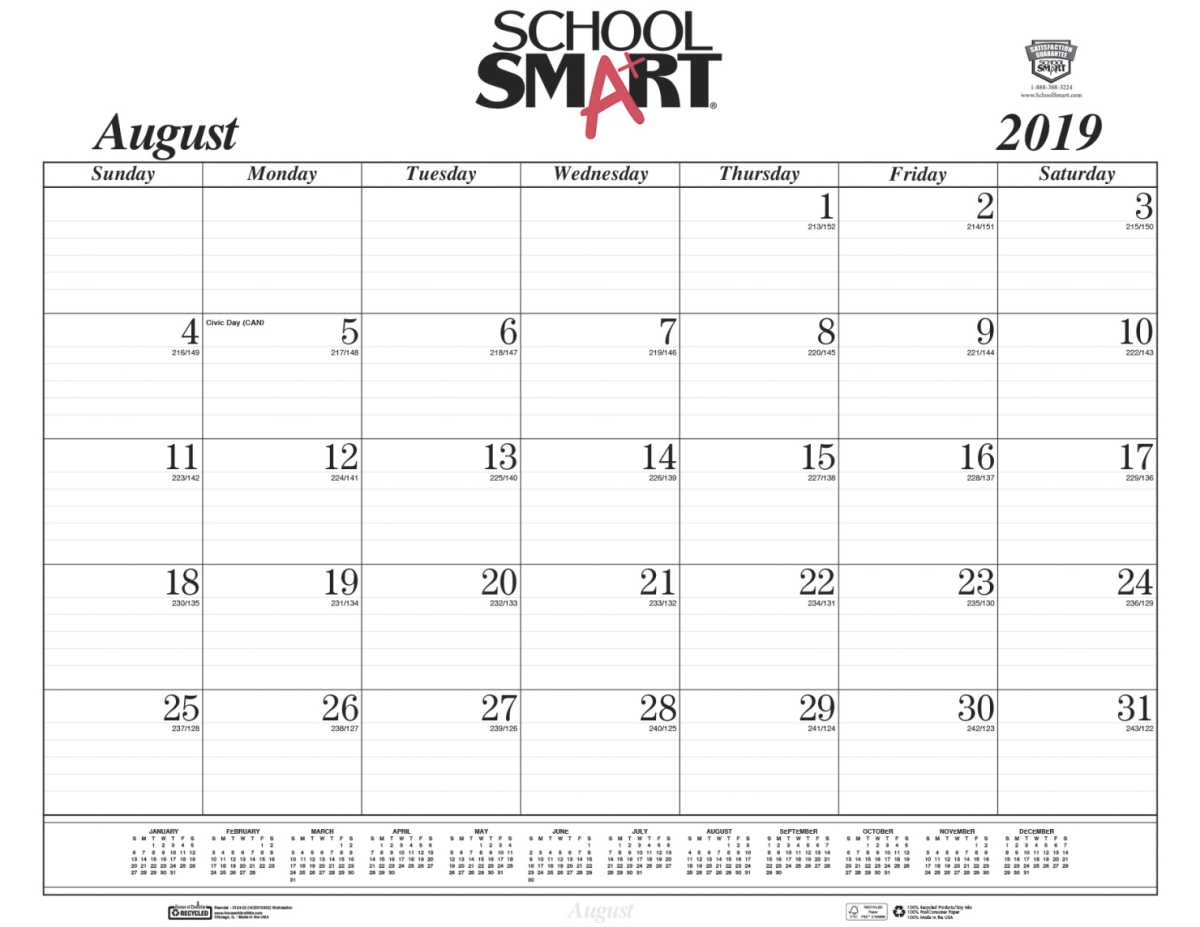 2002626 17-month Desk Pad Calendar Refill Sheets - August 2019 To December 2020