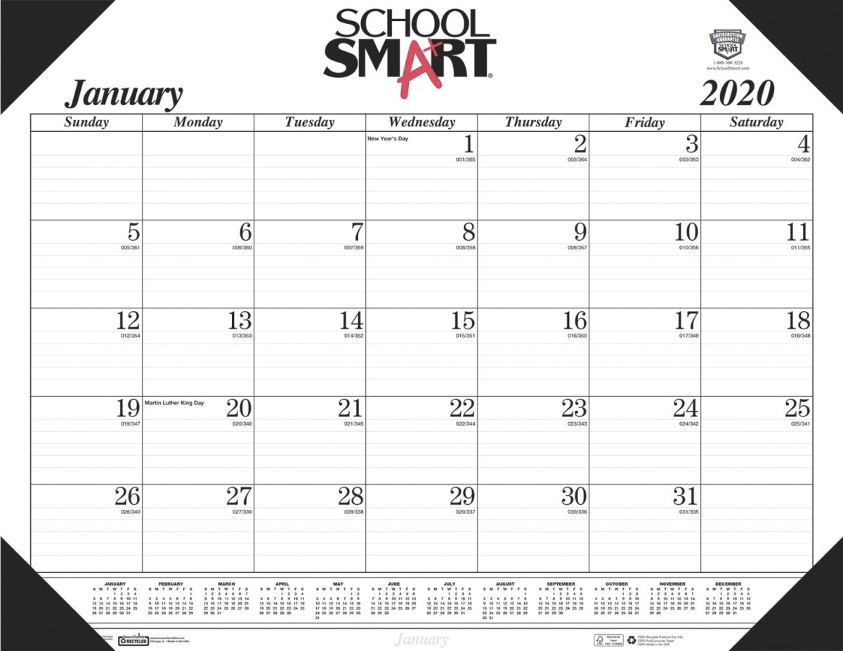 2003862 12-month Desk Pad Calendar - January To December 2020