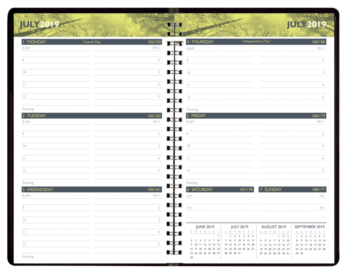 2002660 Academic Weekly Appointment Planner - July 2019 To July 2020, Black