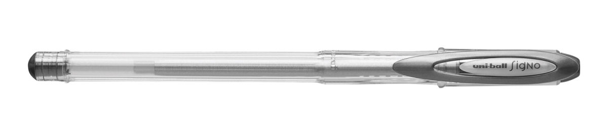 2006146 0.7 Mm Signo Metallic Gel Stick Pens, Silver - Pack Of 12
