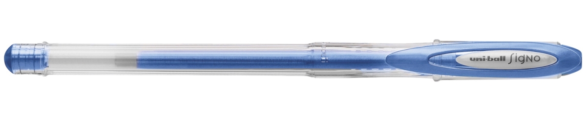 2006156 0.7 Mm Signo Metallic Gel Stick Pens, Blue - Pack Of 12