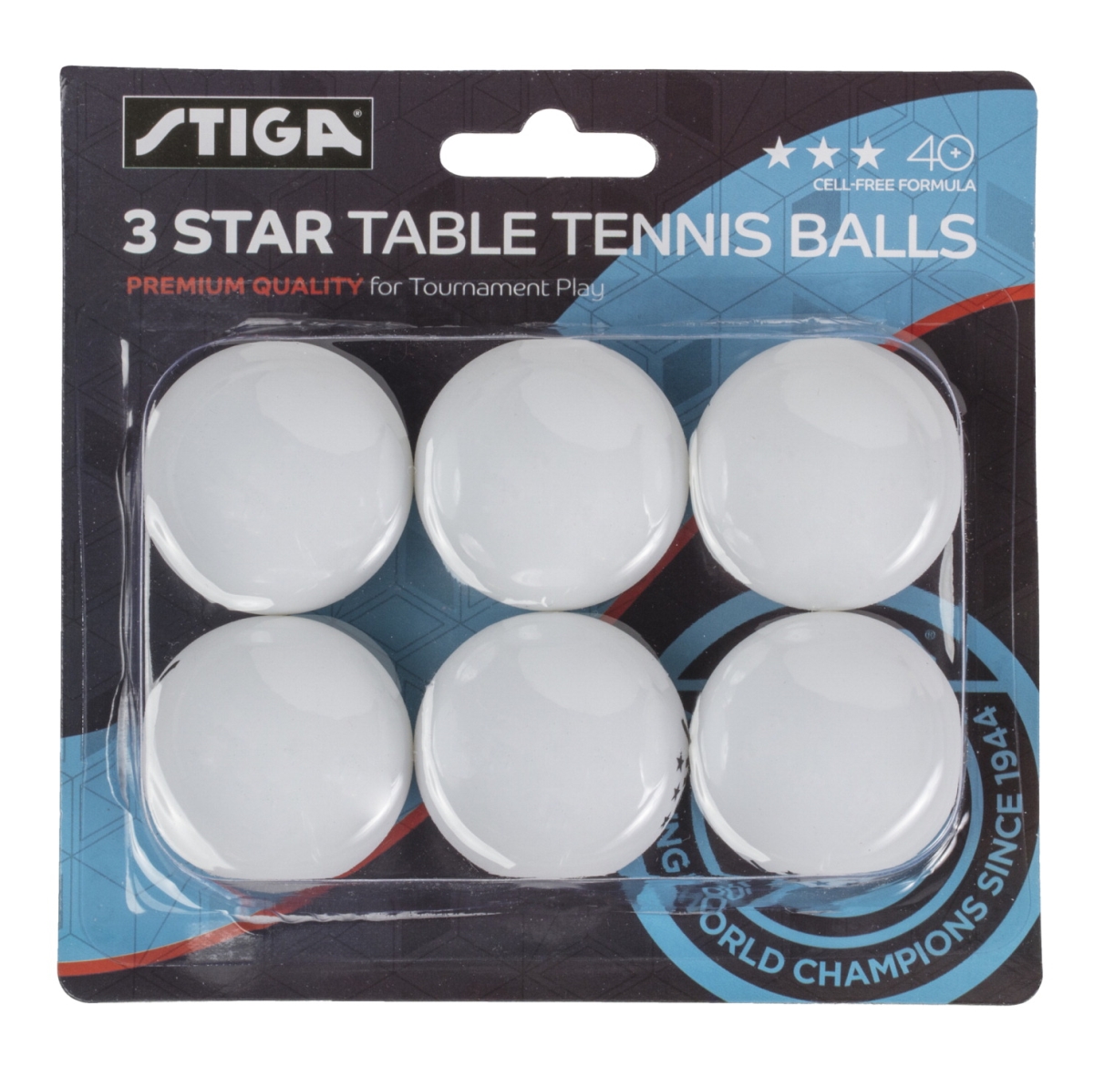 2004317 3-star Table Tennis Balls, White - Pack Of 6