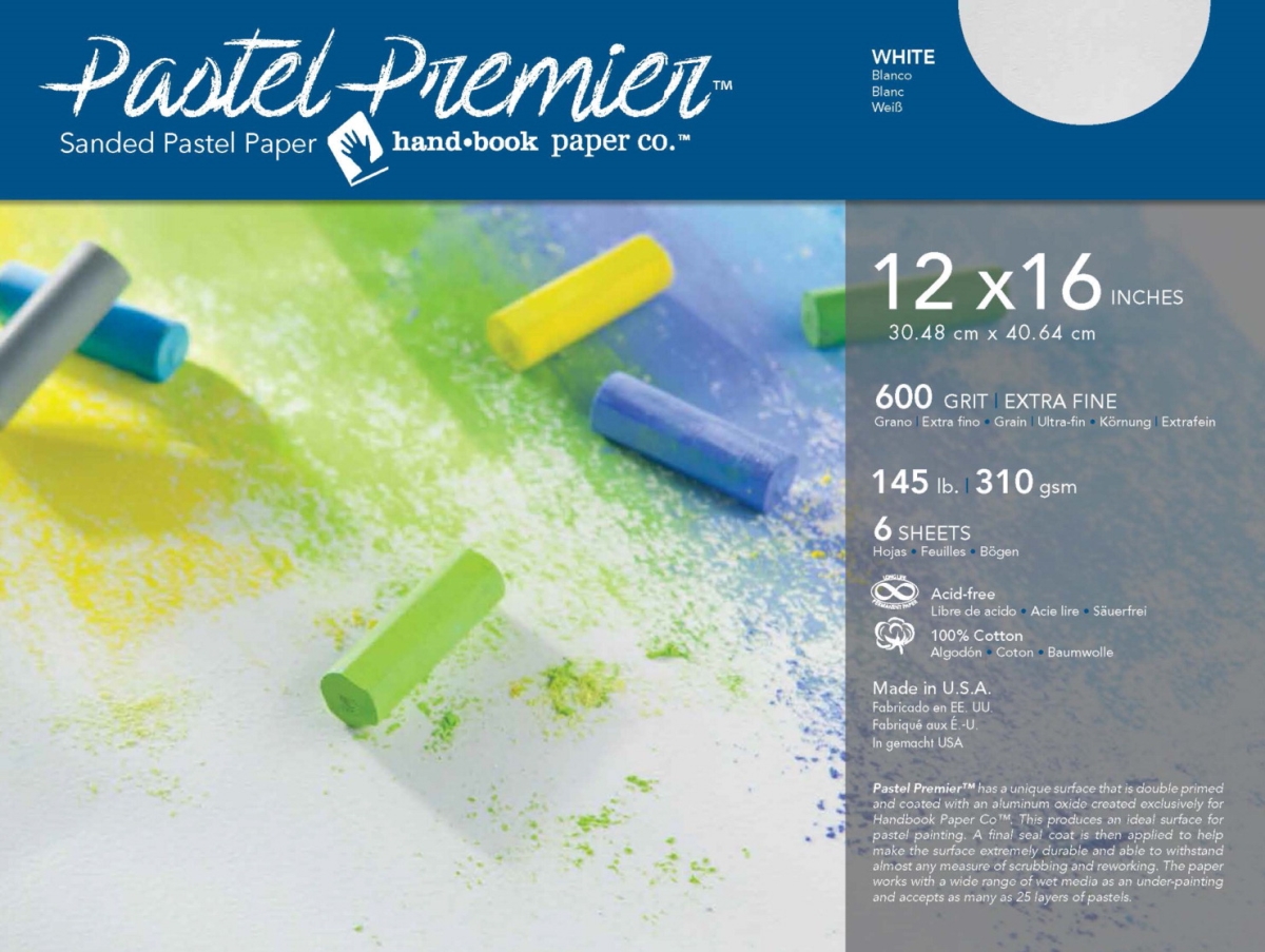 2000957 12 X 16 In. Pastel Premier Fine Grit Sanded Pastel Paper, White - 6 Sheets