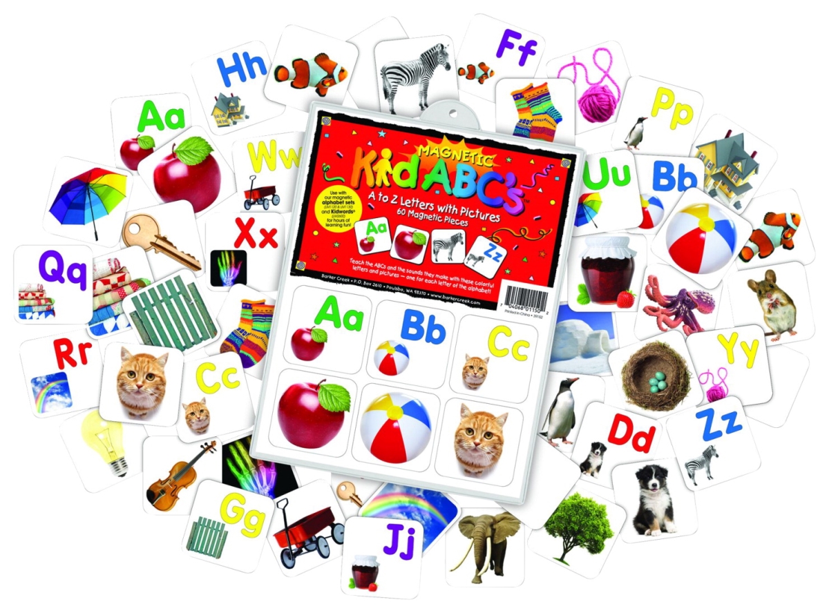 2026383 Learning Magnets A To Z Letters With Pictures - Set Of 60