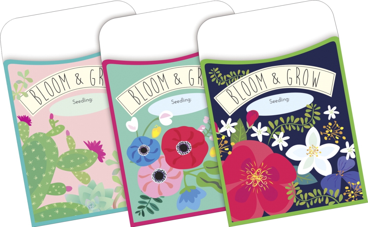 2020912 3.5 X 5.5 In. Petals & Prickles Library Pockets - Set Of 30