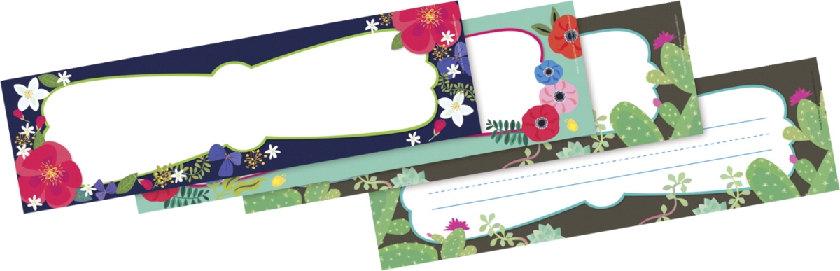 2020915 Double-sided Name Plates With Petals & Prickles - Set Of 36