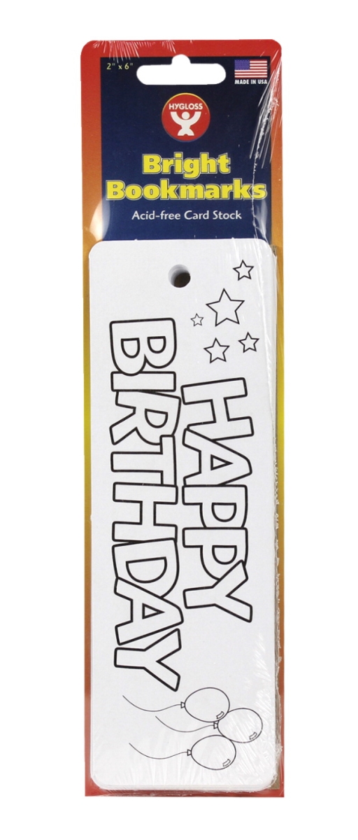 2018459 2 X 6 In. Color Your Own Happy Birthday Bookmarks - Pack Of 100