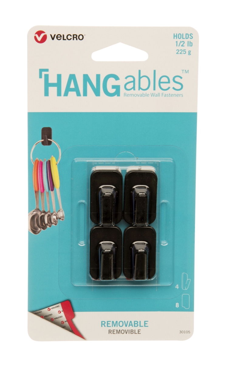 Cloth Hook And Eye Brand 2006005 Hangables Removable Micro Hooks, Black - 0.5 Lbs - Pack Of 4